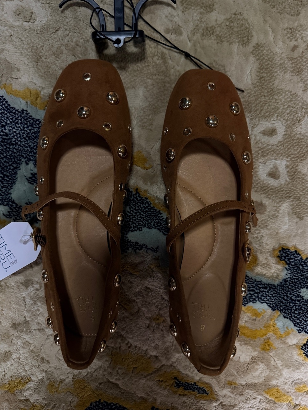 NWT Sz 6, 8, 9.5, 10, & 11 Time and Tru Women's Studded Mary Jane Flats